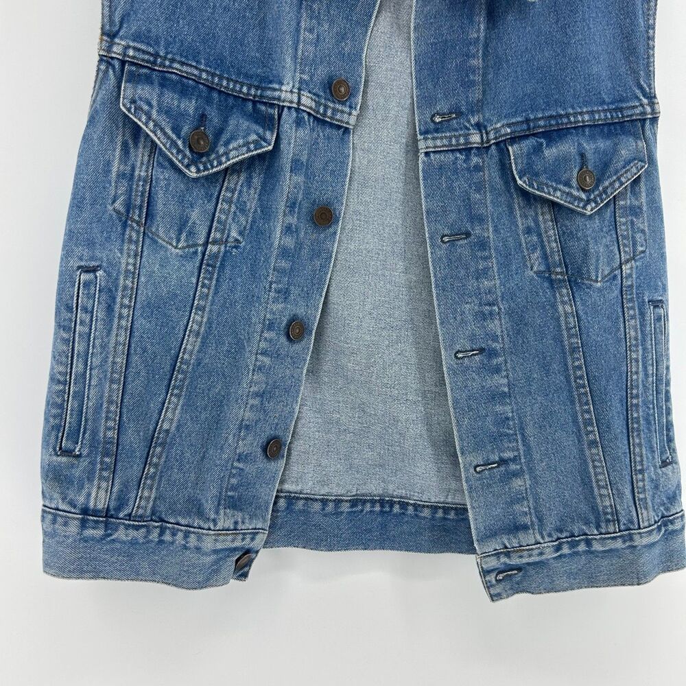 Vintage Gap Pioneer Denim Button Up Vest Men’s 42 Blue Jean Jacket 80's USA - Picture 3 of 8